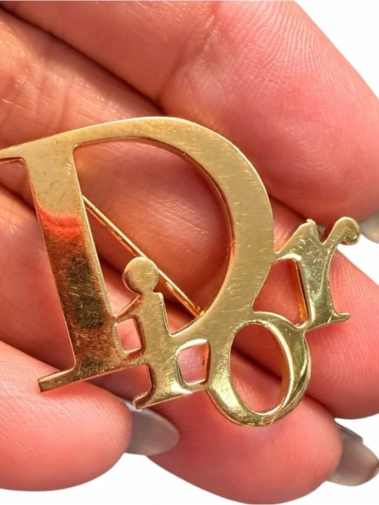Vintage Gold-tone  'Dior' Logo Brooch - Picture 3 of 9